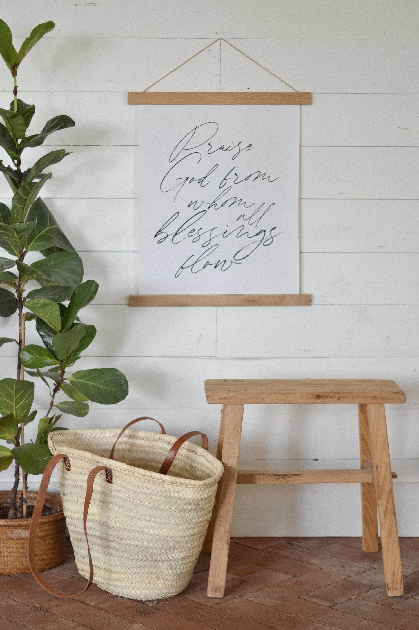 Canvas Wall Hanging-Praise God From Whom All Blessings Flow: 8x10