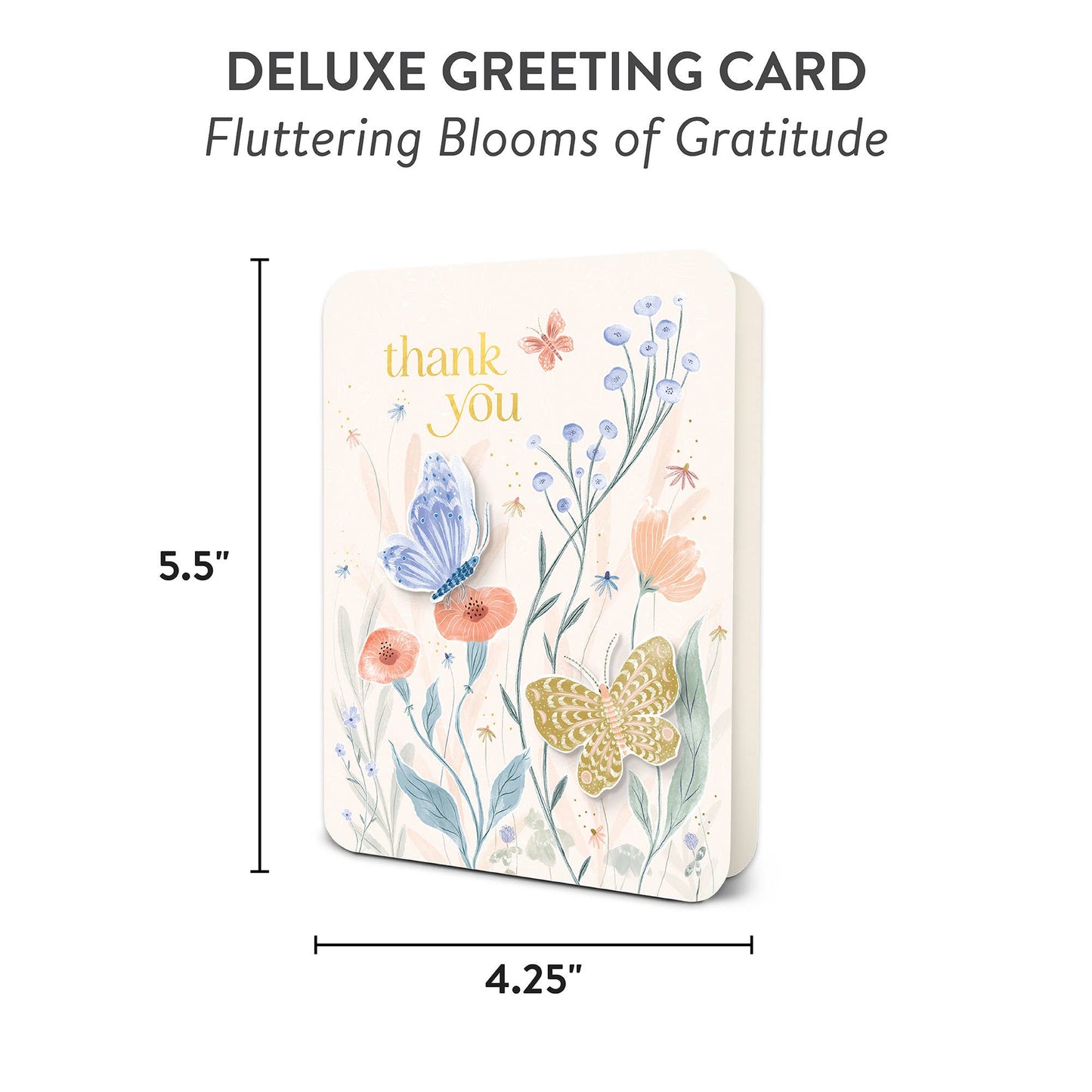 Fluttering Blooms of Gratitude Deluxe Greeting Card