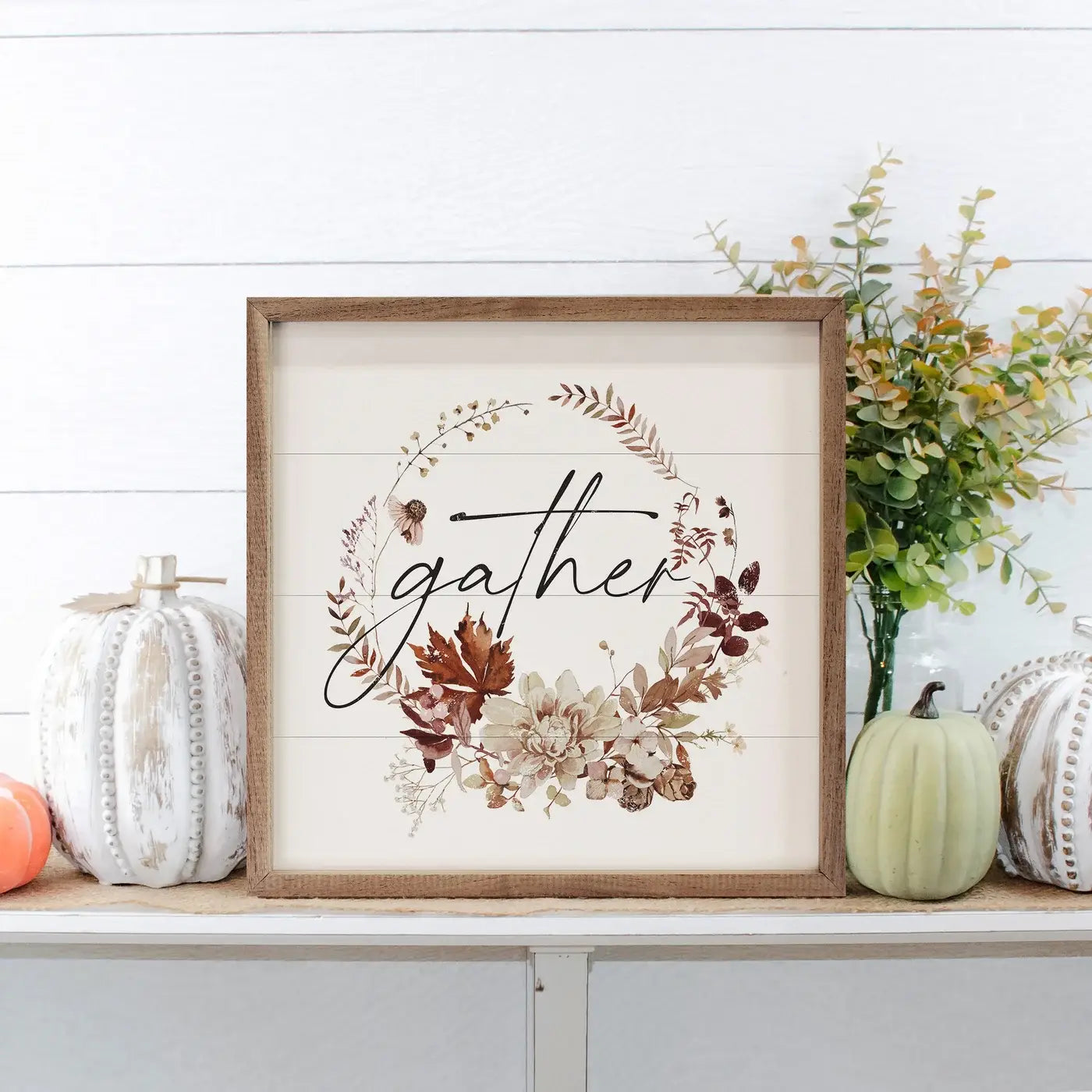 Autumn Gather Wreath: 8 x 8 x 1.5