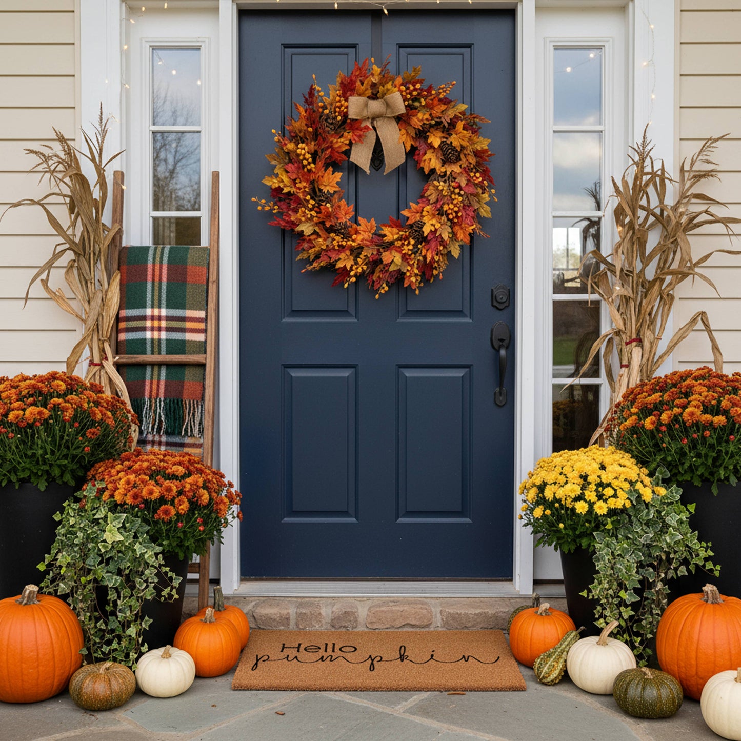 Hello Pumpkin Fall Doormat: 17 x 29