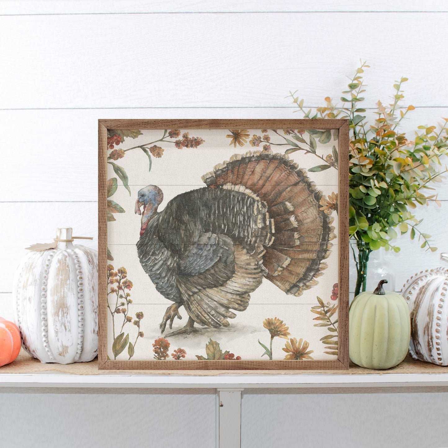 Bountiful Harvest I Turkey By Leslie Trimbach: 8 x 8 x 1.5