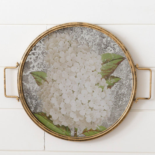 Wall Decor - Glass Hydrangea Tray
