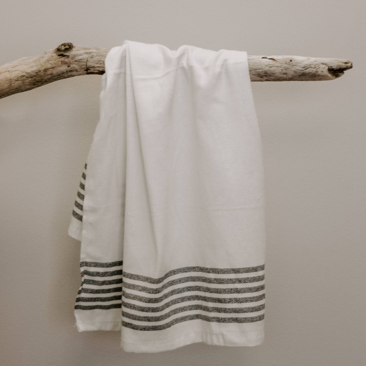 Striped 100% Cotton Hand Towel, 6 Black Stripes