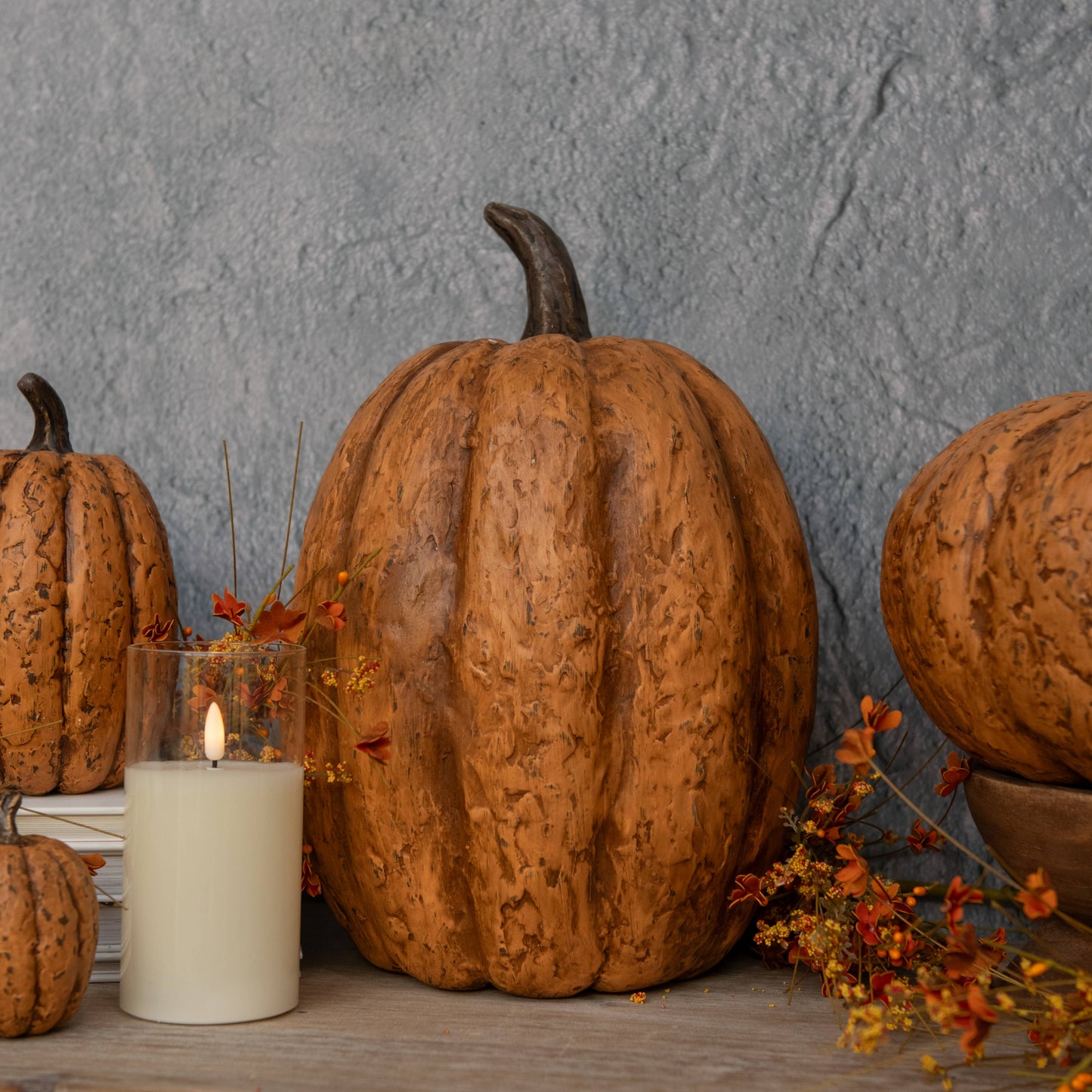 14" Terracotta Tall Pumpkin