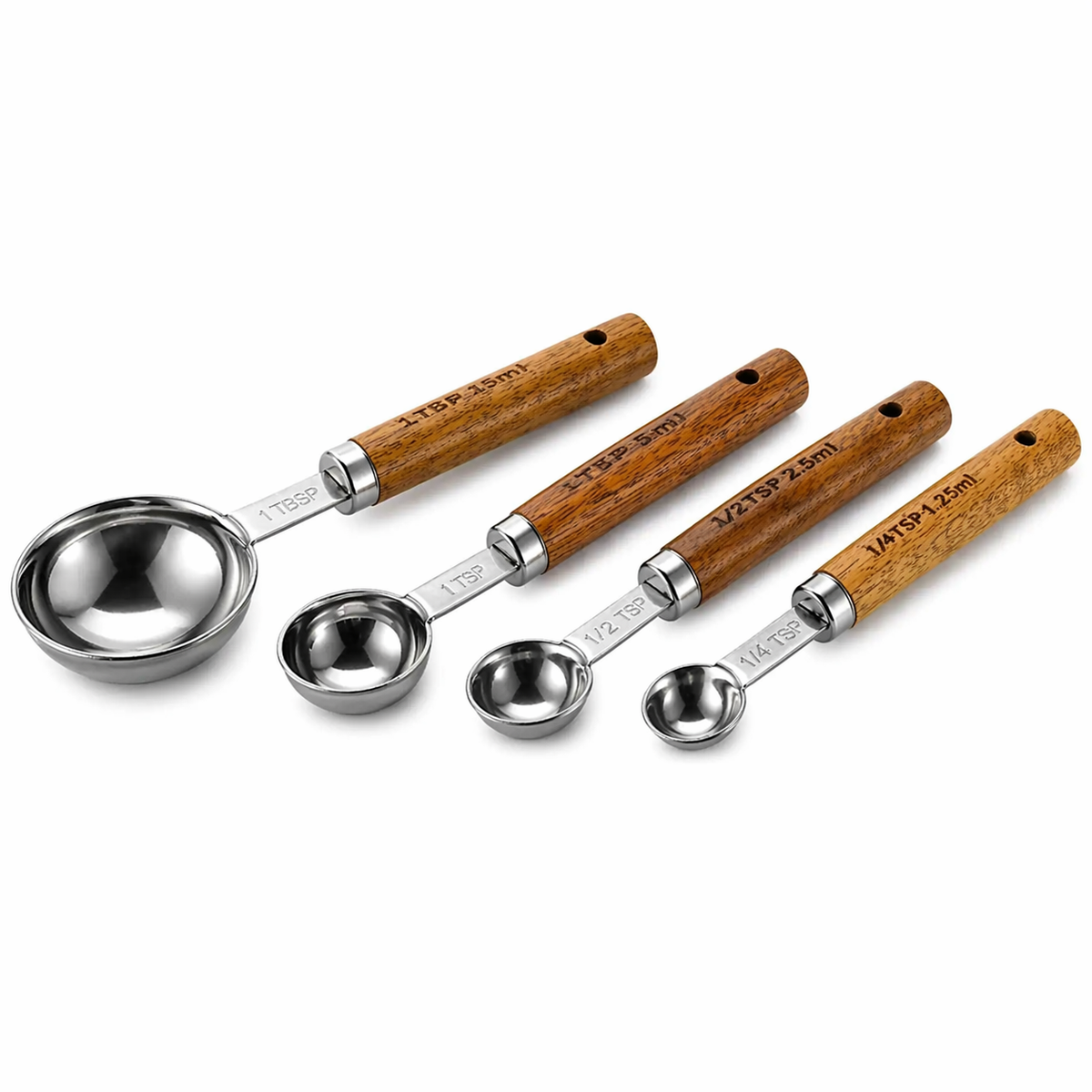 Silver Stainless Steel Measuring Cups: 4 cups