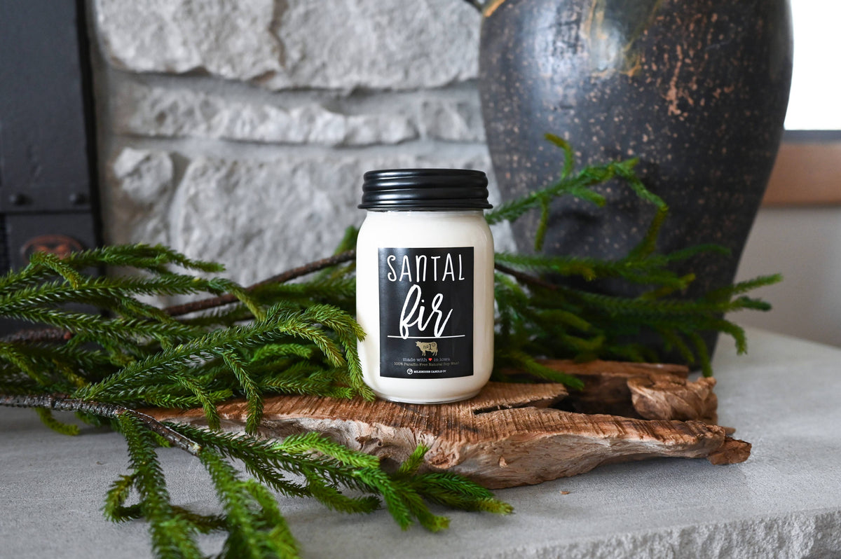 13 oz Mason Jar Candle: Santal Fir
