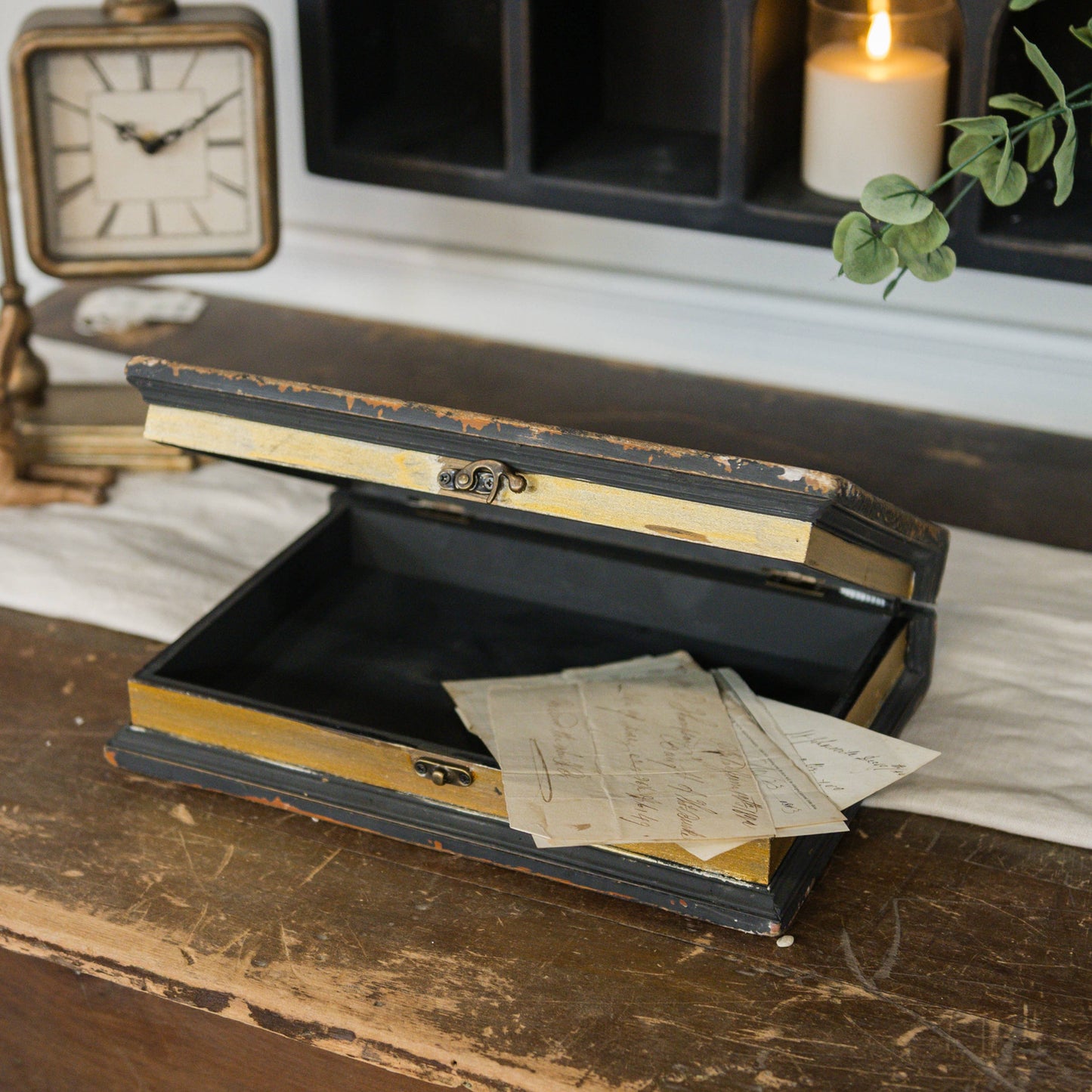 Black Vintage Book Box