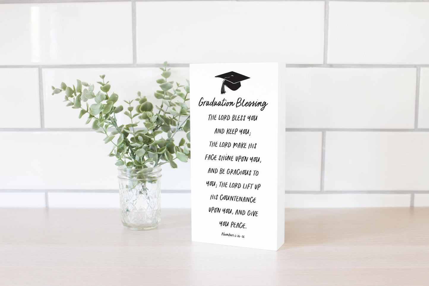5x10 Wood Block-Graduation Blessing