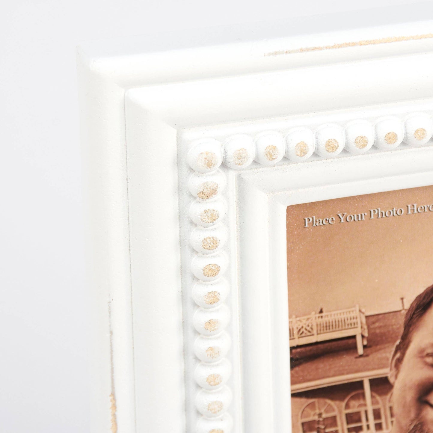 White Beaded Photo Frame
