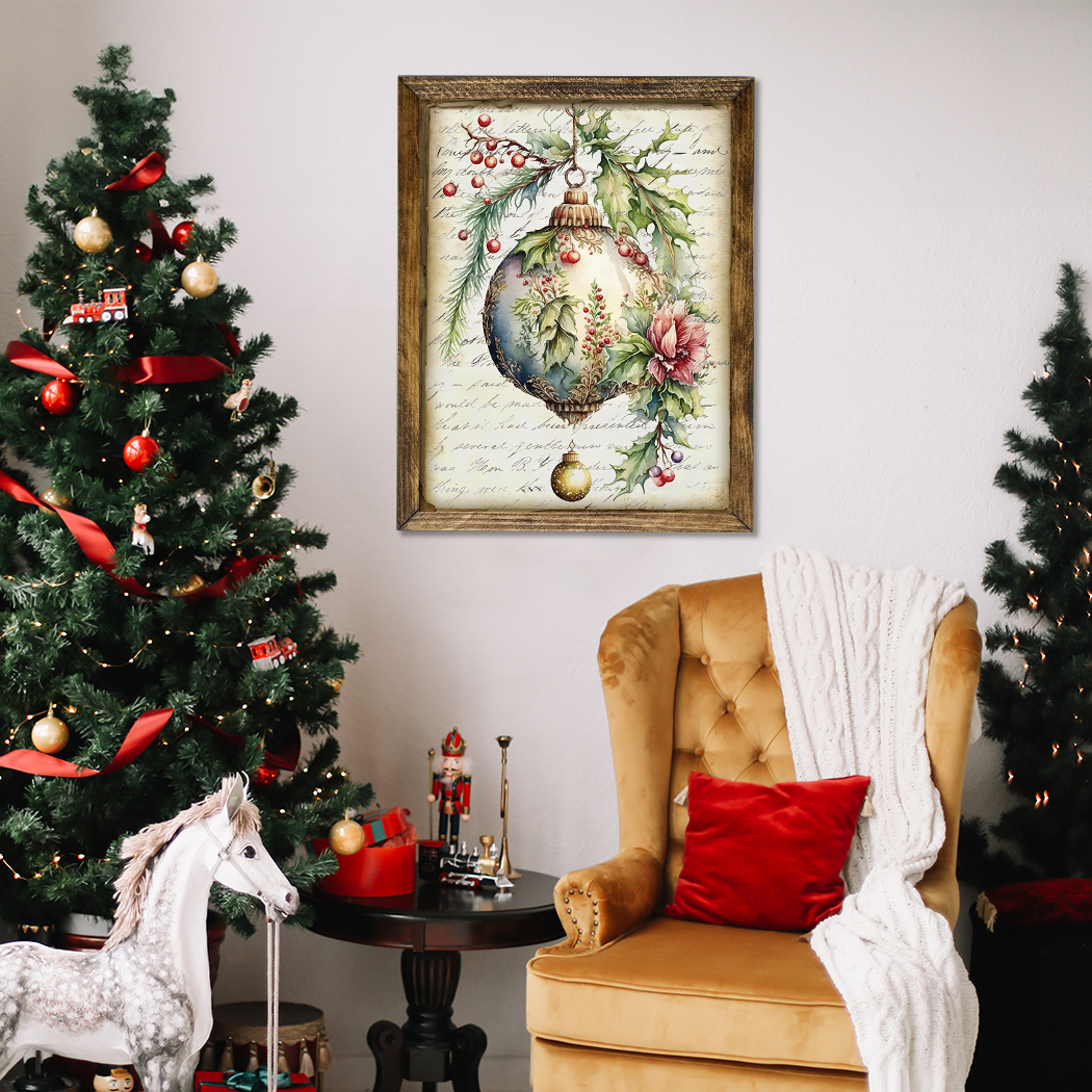 TIMBERLAND FRAME VINTAGE CHRISTMAS ORNAMENT: 9"x11"