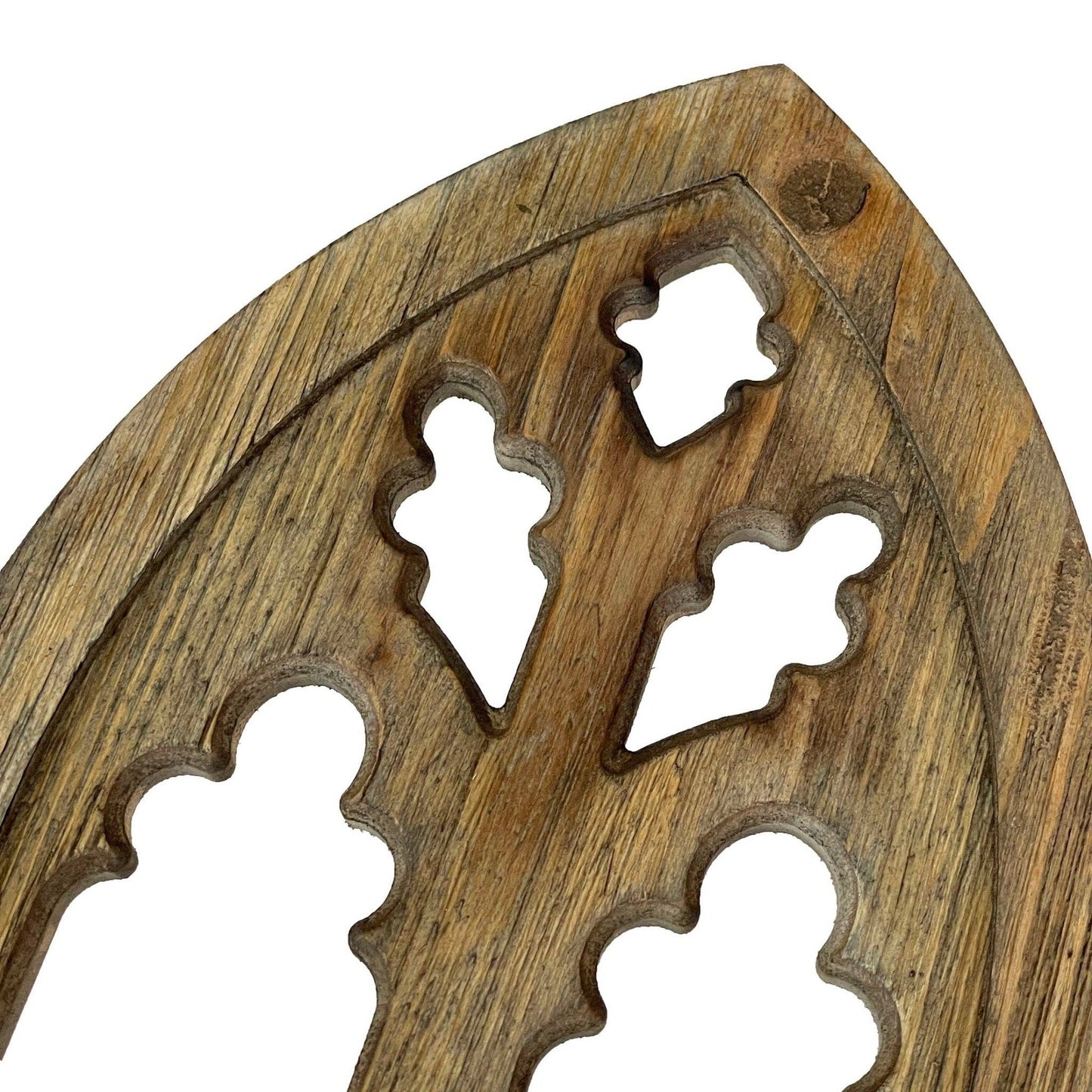 Set of 2 Washed Wood Gothic Arch Window Frame Wall Hangings : Black