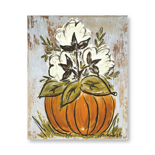 Cotton Pumpkin - Wrapped Canvas: 8" x 10"
