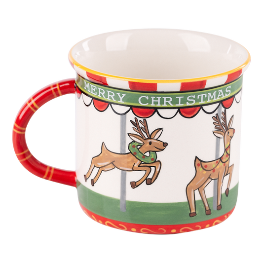 Reindeer Carousel Mug- Holiday Décor