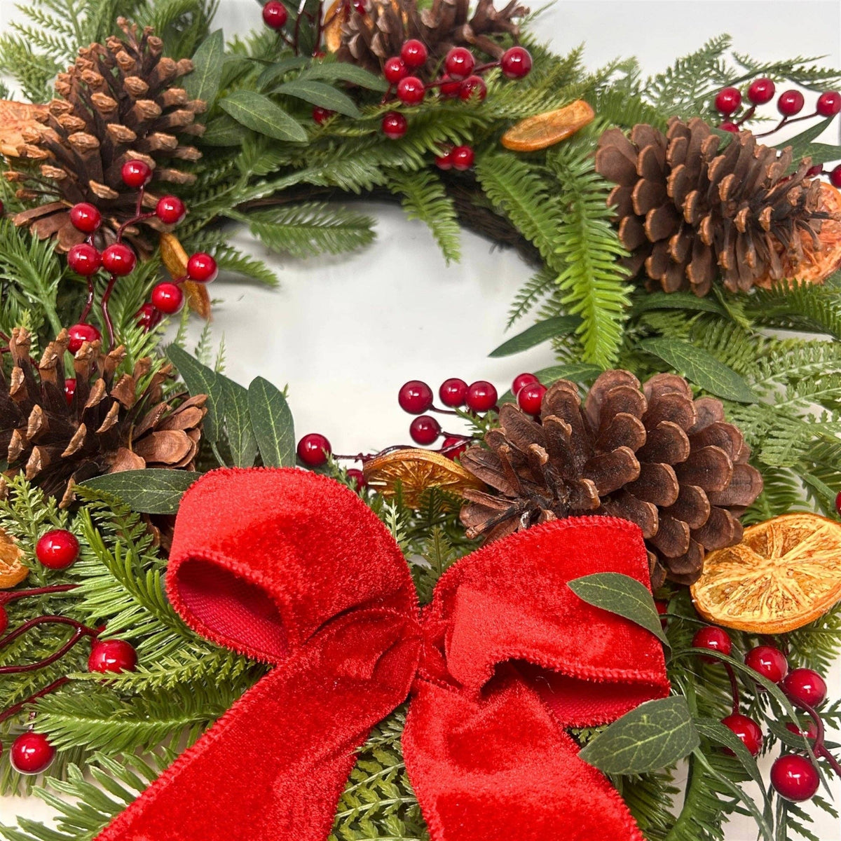 Faux Dried Orange/Berry/Pine Wreath 24"
