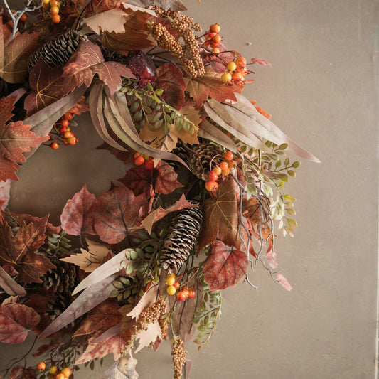 24" Maple Leaf & Eucalyptus Wreath