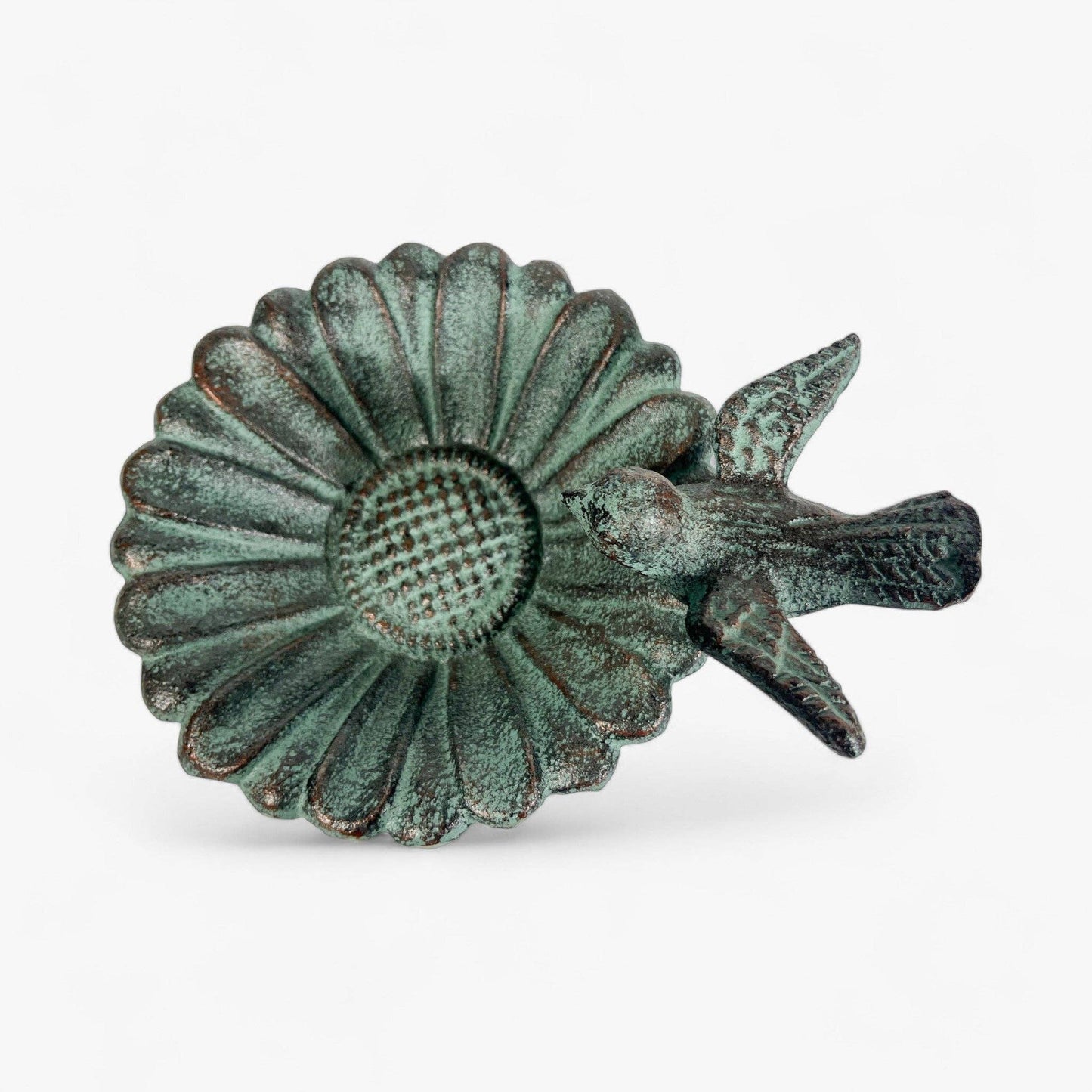 Sunflower Bird Bath, Cast Iron Pedestal Feeder