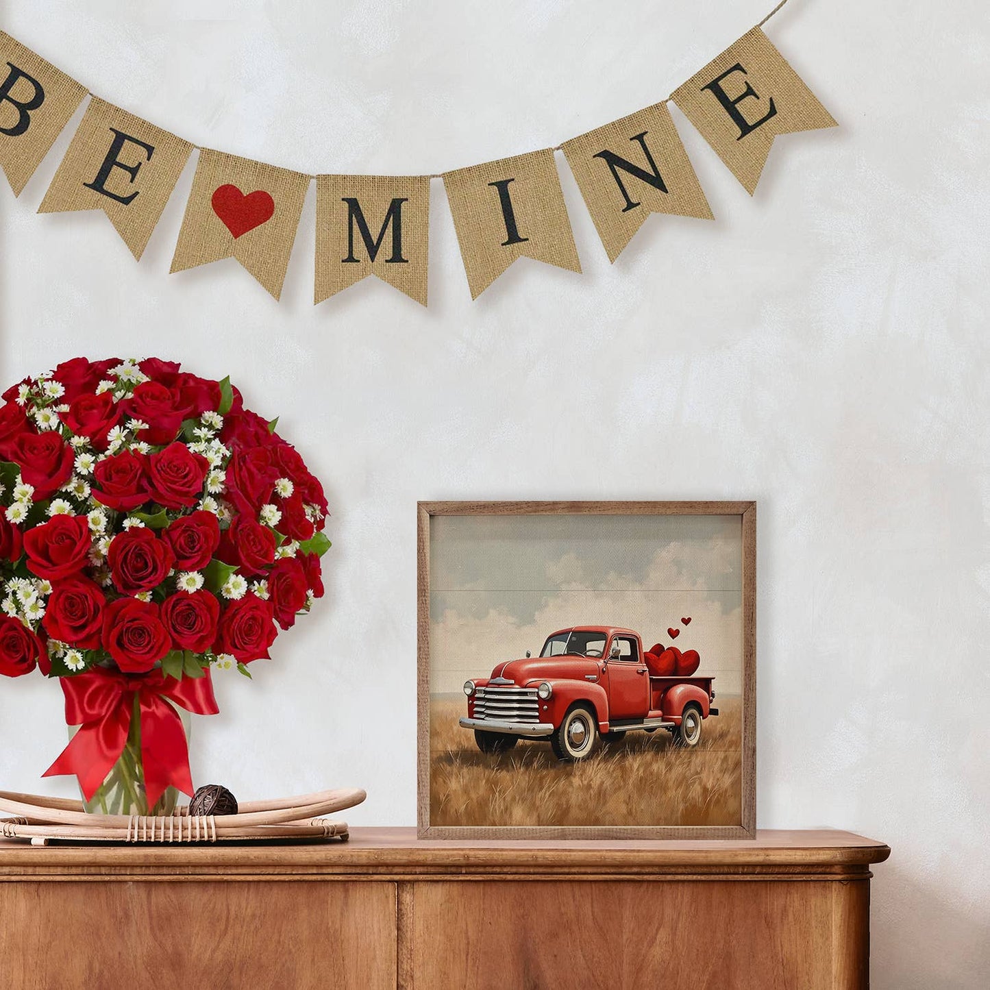Red Valentine's Day Truck Hearts: 8x8