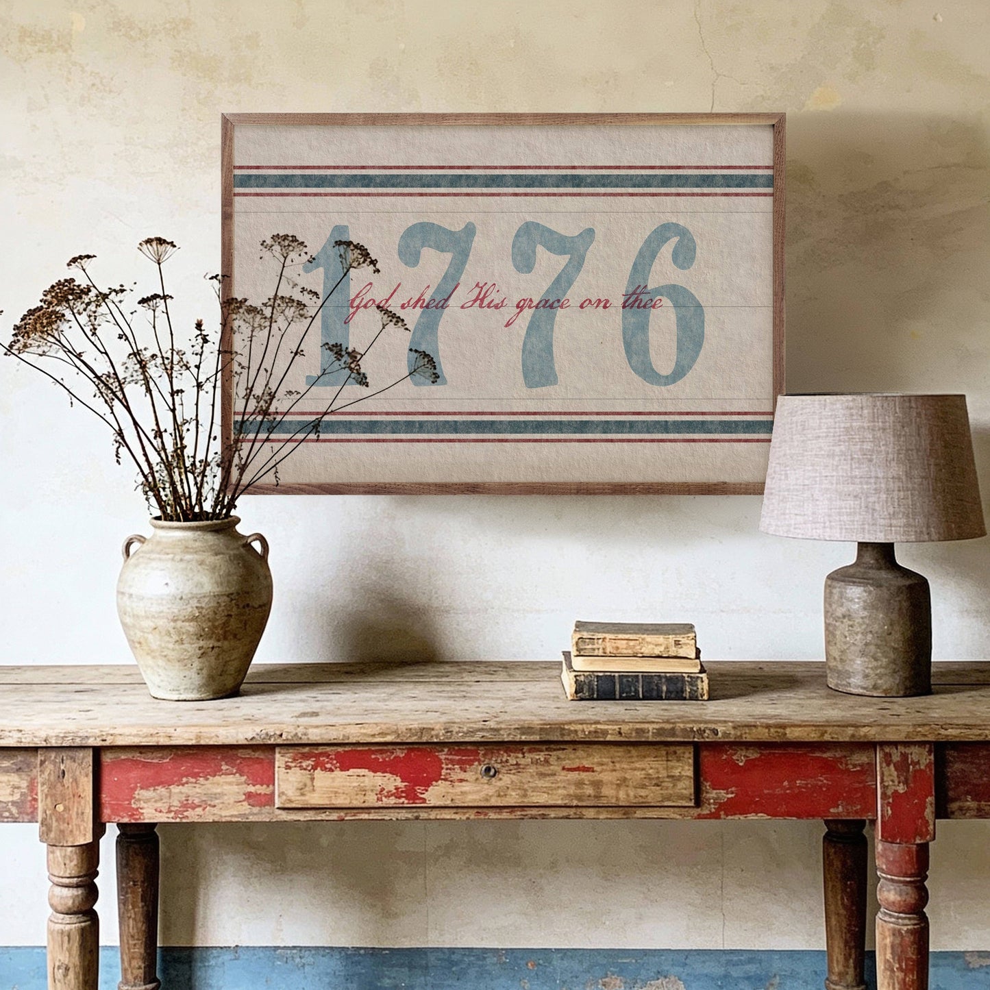 1776 God Shed His Grace Americana: 16x10