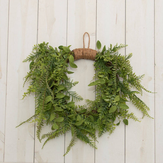 Wreath - Jute Hanger On Twig Base, Ferns