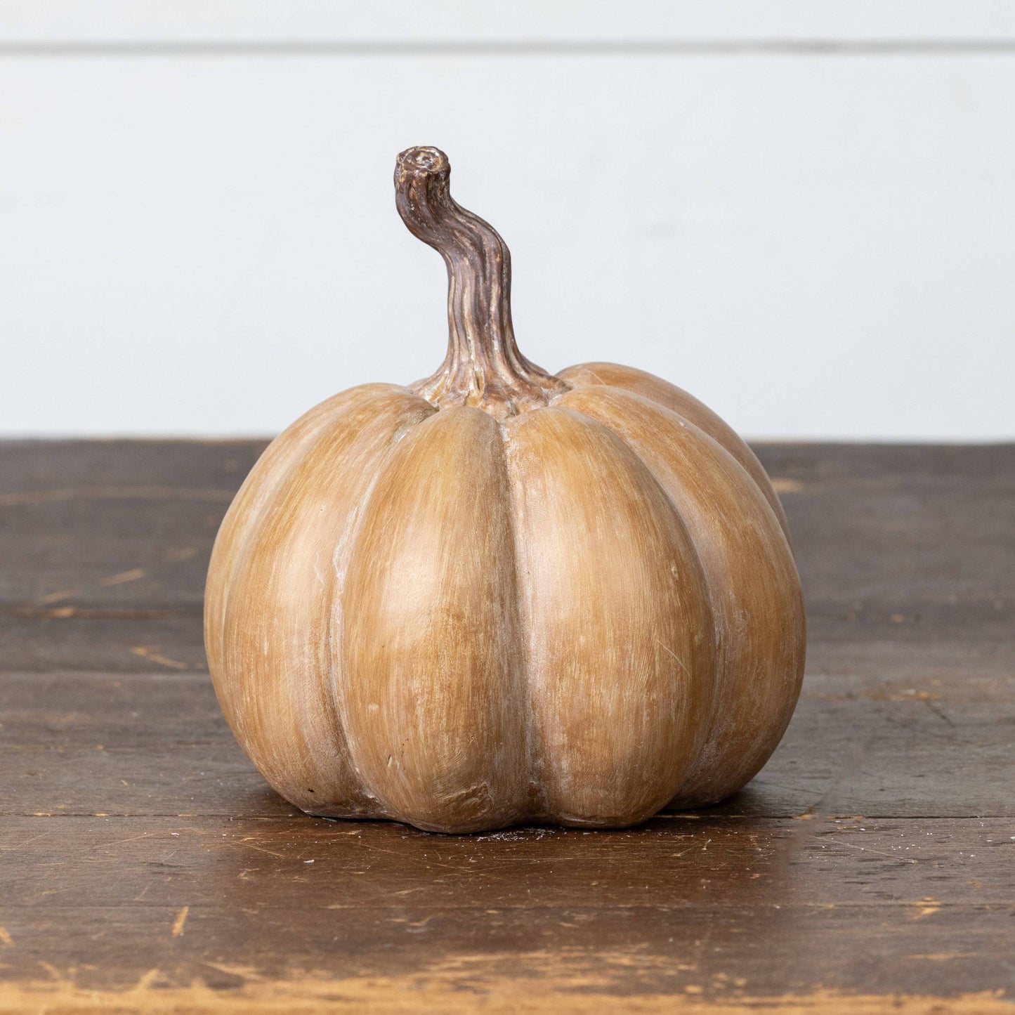 6” tan resin pumpkin