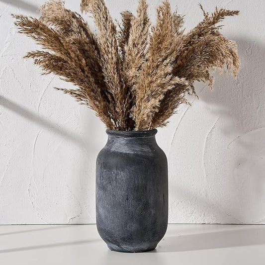 Modern Farmhouse Black Ceramic Vase