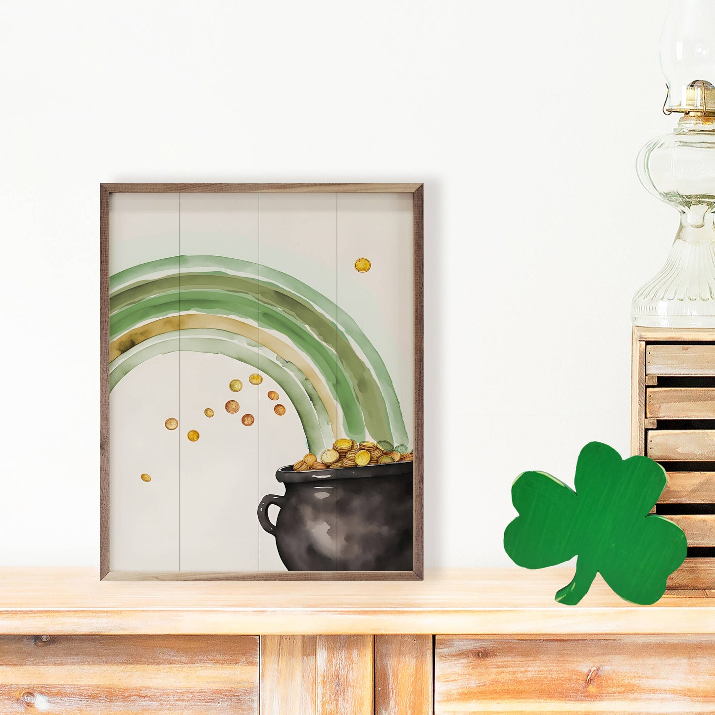 Rainbow And Pot O Gold White: 08x10