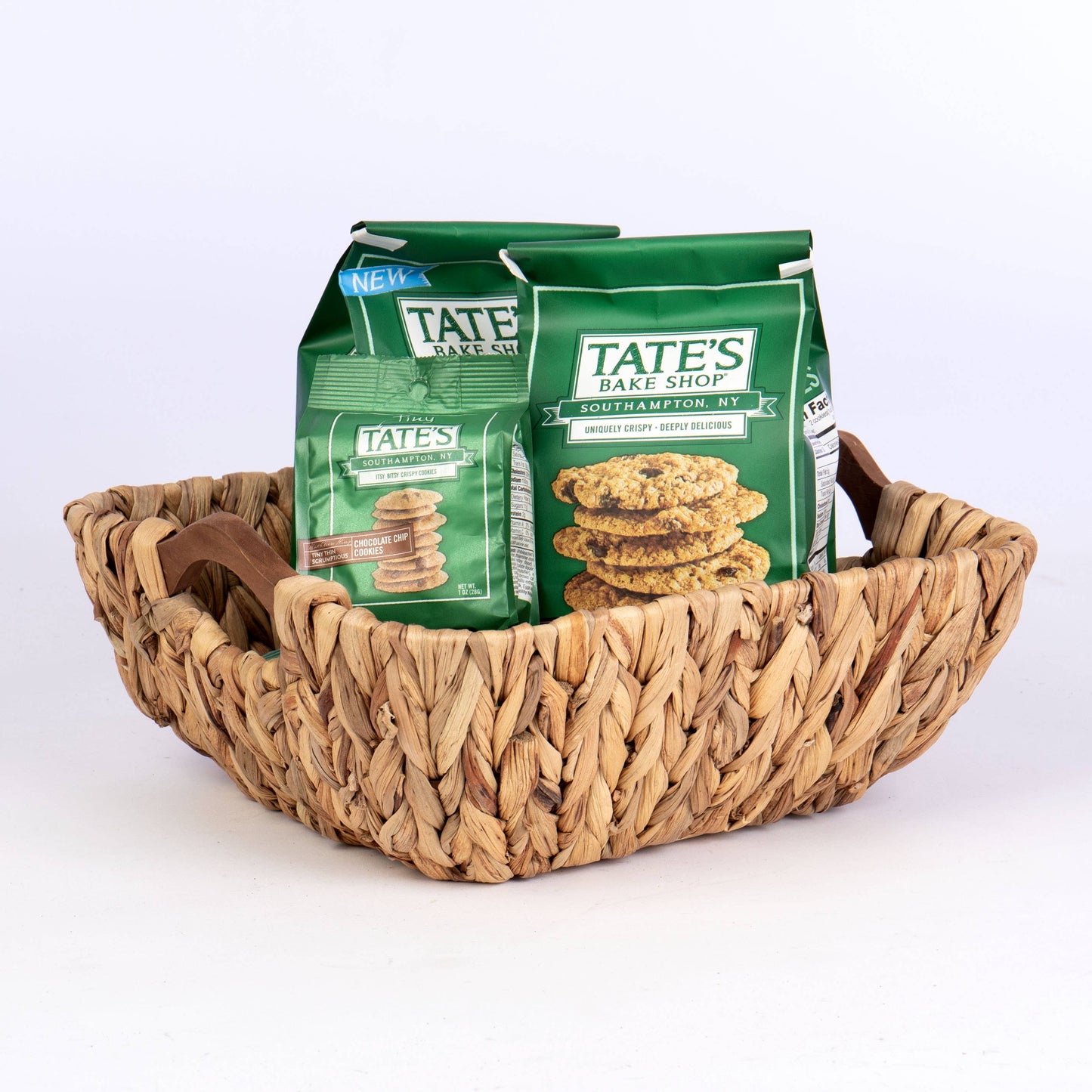 Square Hyacinth Tub with Wood Inset Handles