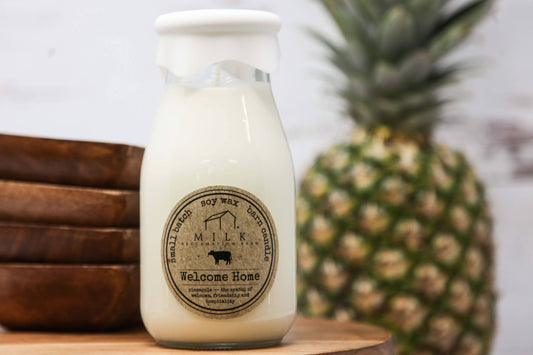 Milk Bottle Candle Welcome Home