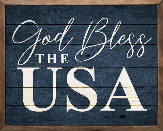 God Bless The USA Blue: 10 x 8 x 1.5