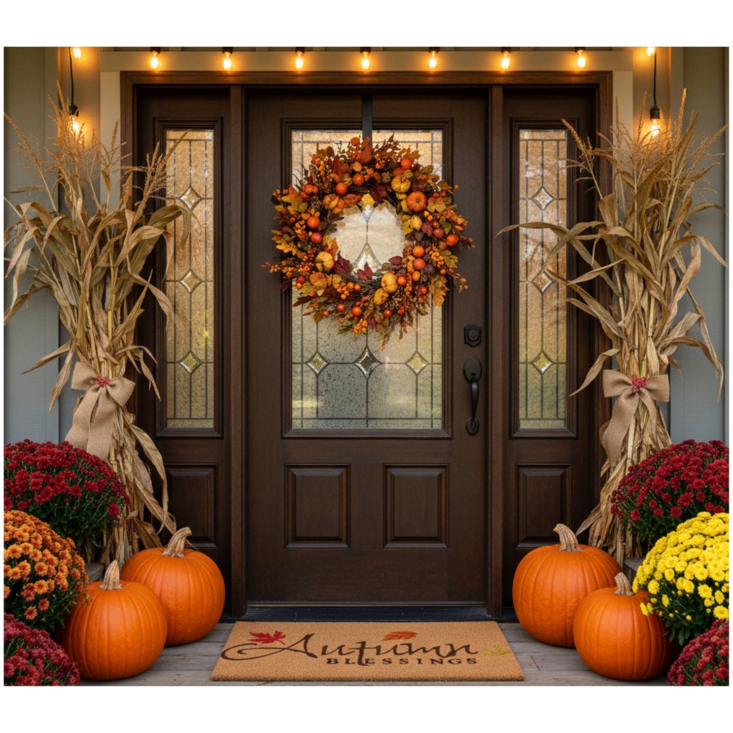 Fall Autumn Blessings Doormat