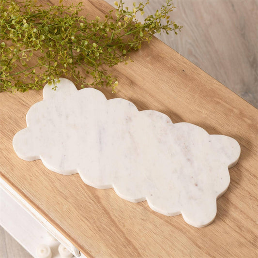 Scalloped Edge Marble Serving Board