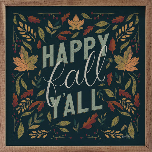 Autumn Sayings I v2 Fall By Becky Thorns: 8 x 8 x 1.5