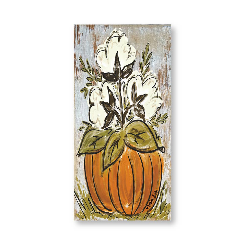 Cotton Pumpkin - Wrapped Canvas: 8" x 10"