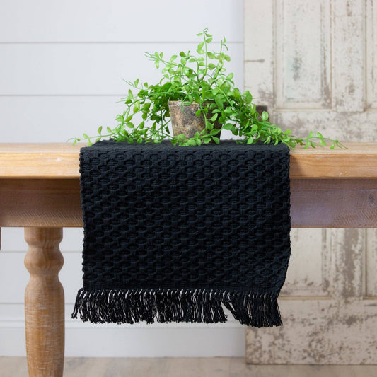 Woven Black Table Runner