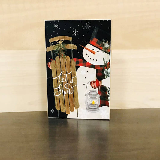 Sledding Snowman Block