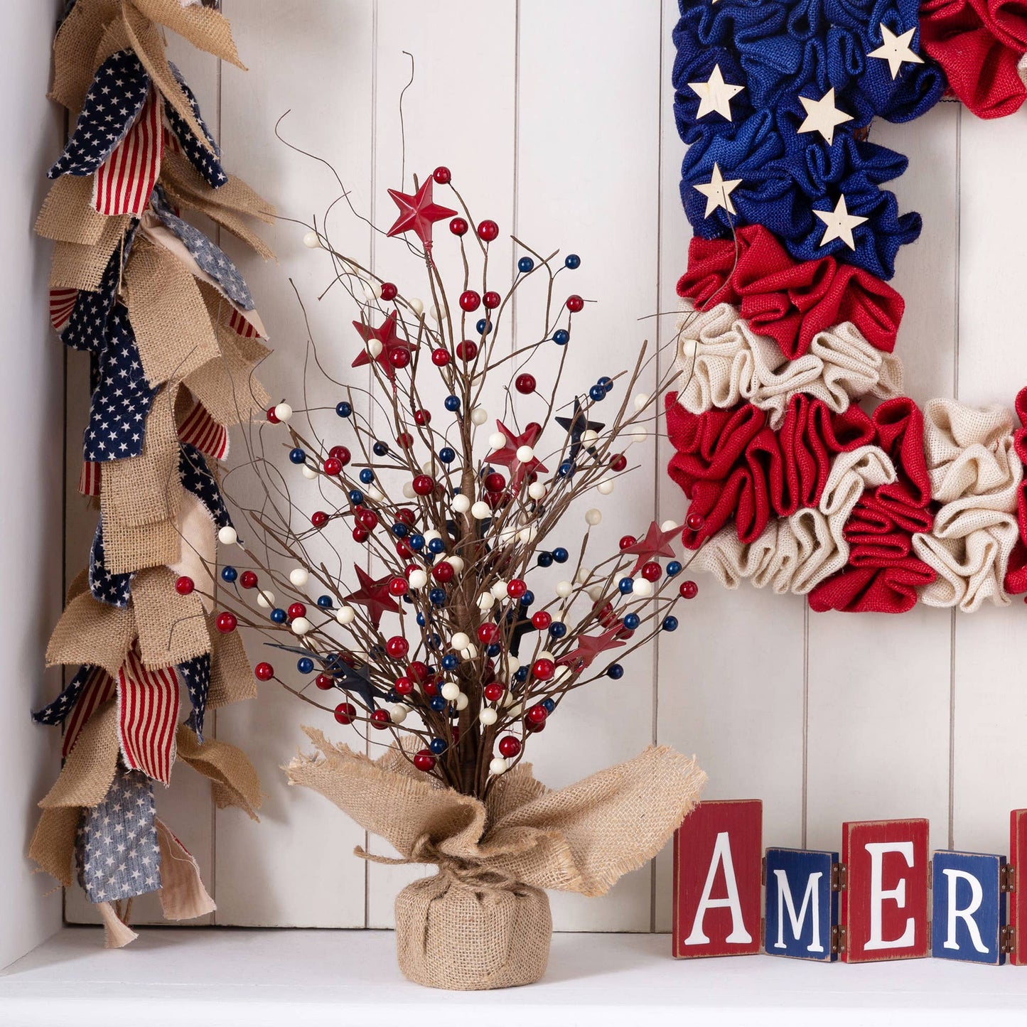 20 in H Patriotic Berry Table Tree