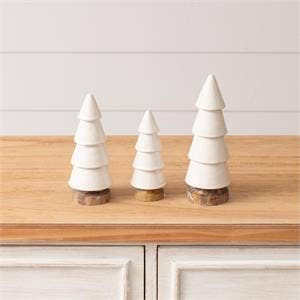 Mango Wood Trees With Enamel Coating (Set Of 03)