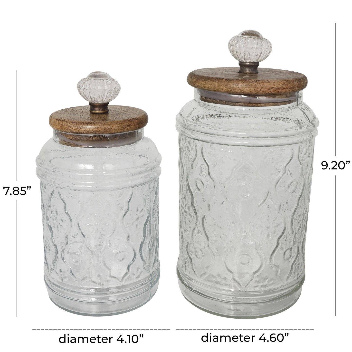 Farmhouse Clear Glass Decorative Jars Set