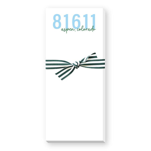 Zip Code Skinnie Notepad: Forest