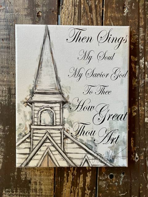 Hymn canvas art print, Christian home decor and gift, Church: 8x10