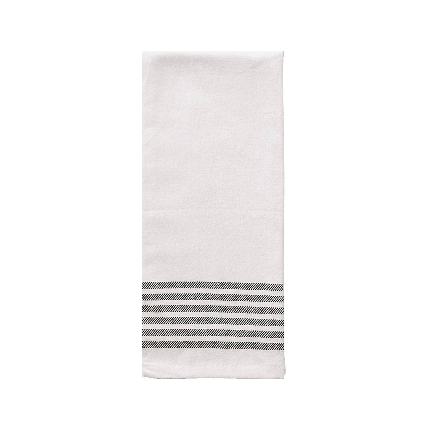 Striped 100% Cotton Hand Towel, 6 Black Stripes