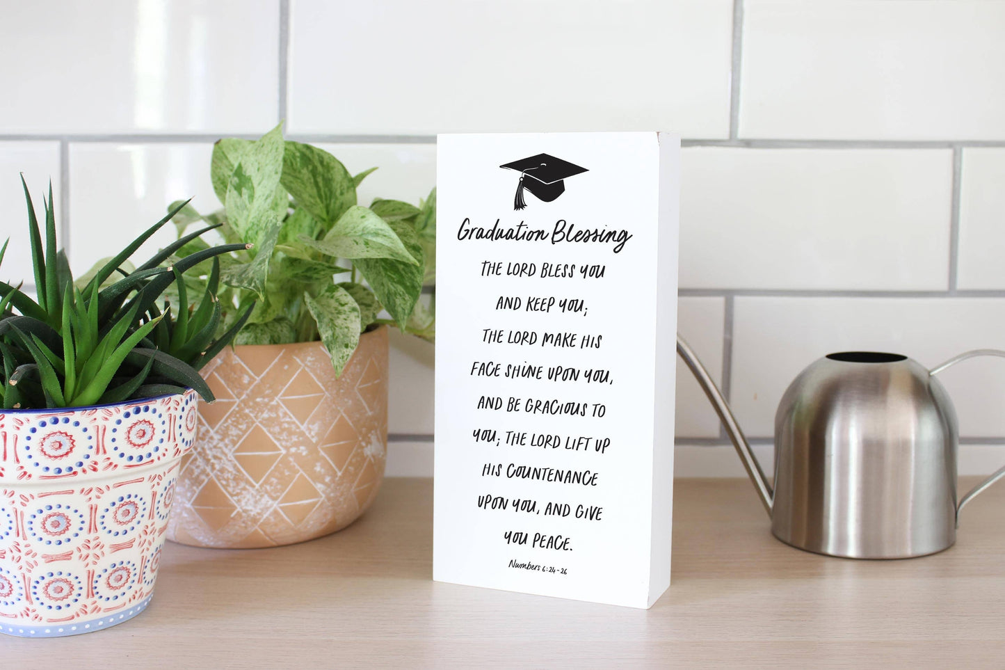 5x10 Wood Block-Graduation Blessing