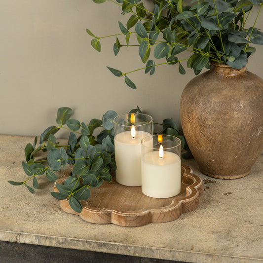 11.25" Scalloped Wood Tray