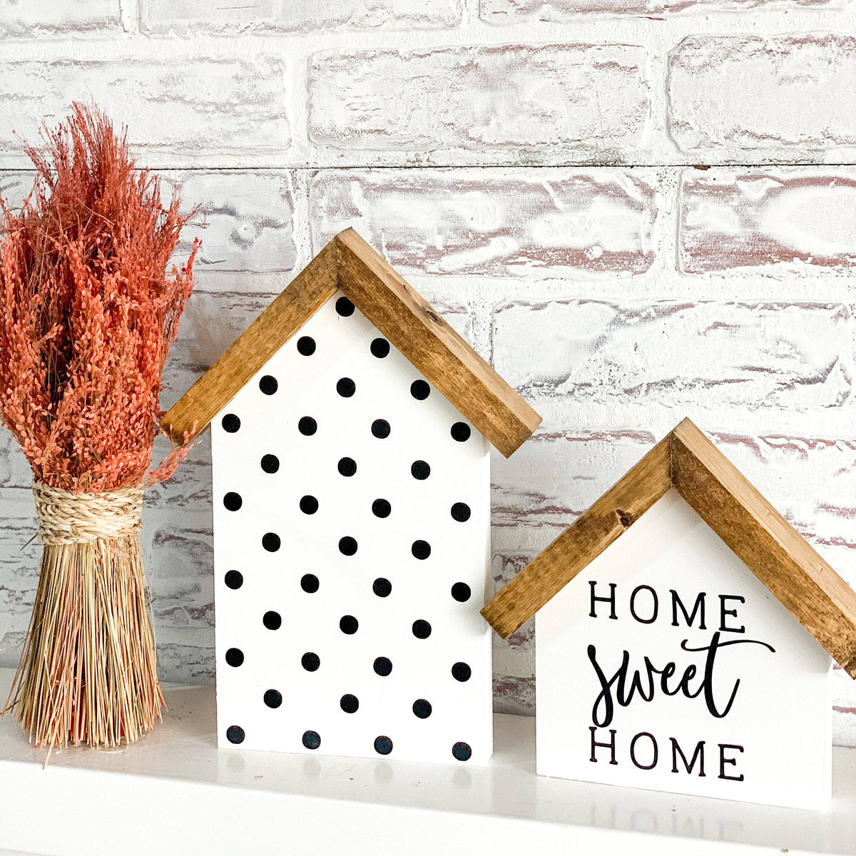 Home Sweet Home House Wood Sign: Both Sizes / Jacobean