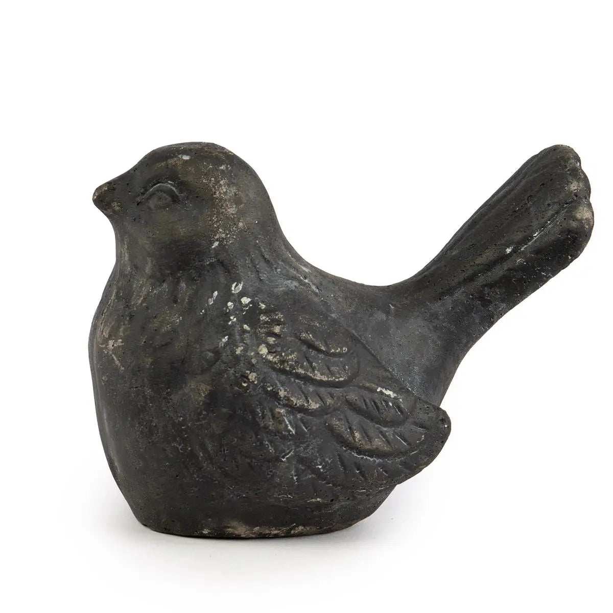 Dark Cement Bird Sculpture