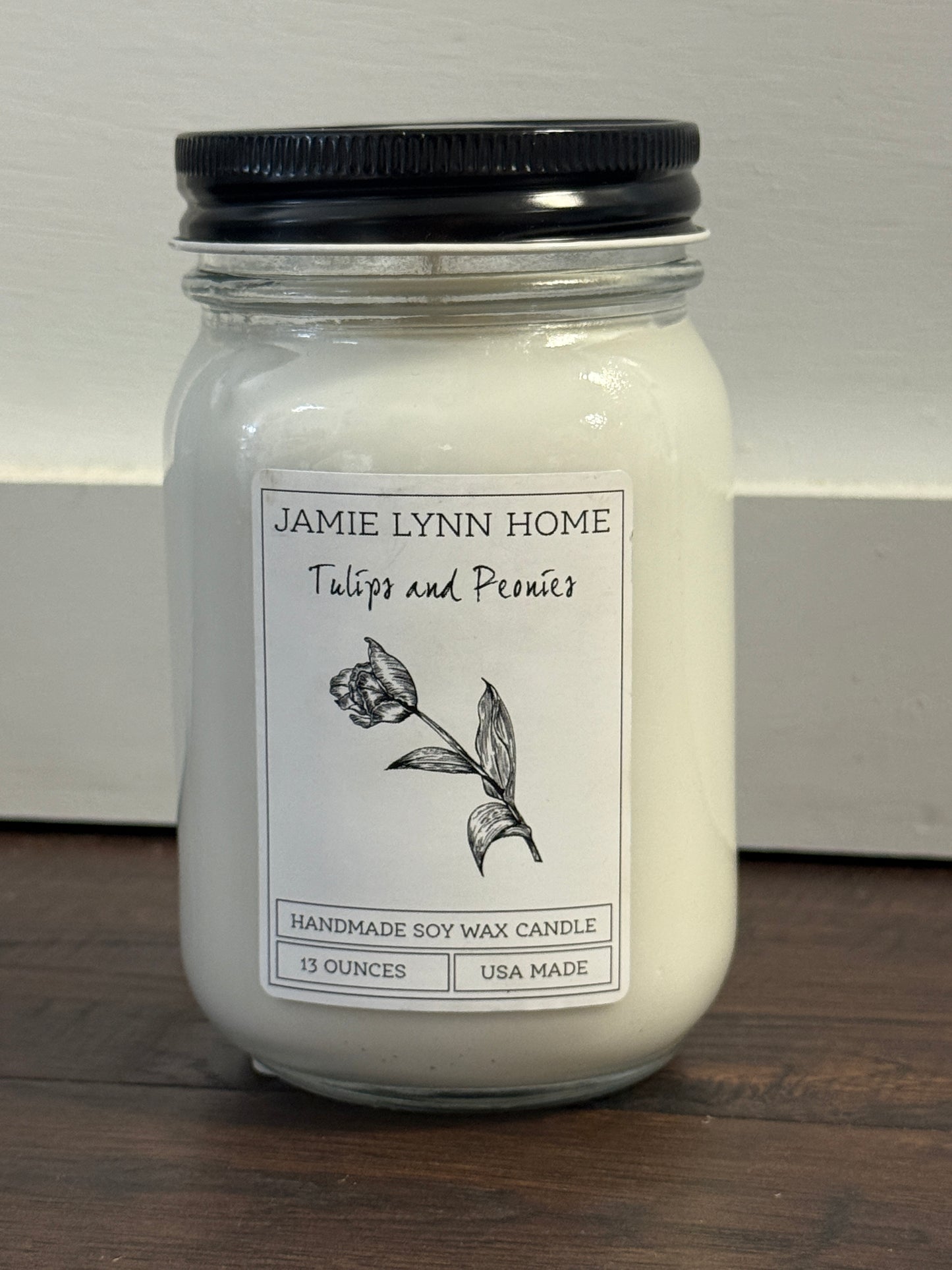 Tulips + Peonies Mason Jar Soy Candle
