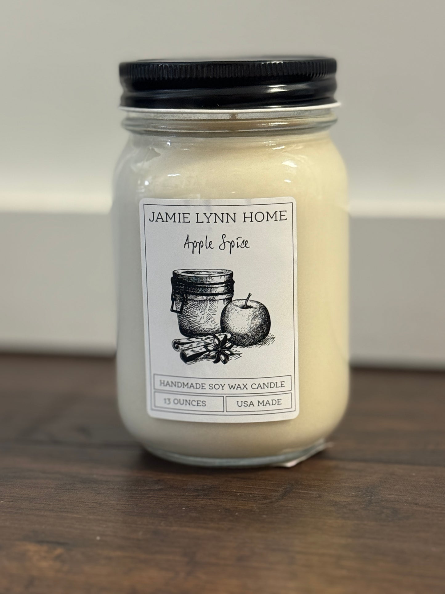 Apple Spice Mason Jar Soy Candle