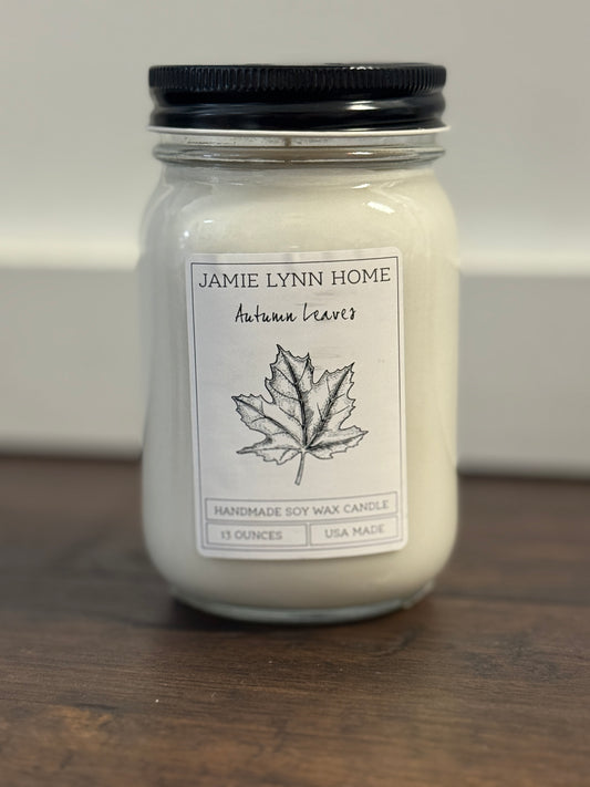 Autumn Leaves Mason Jar Soy Candle