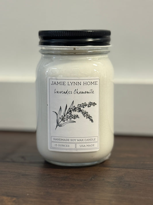 Lavender + Chamomile Mason Jar Soy Candle