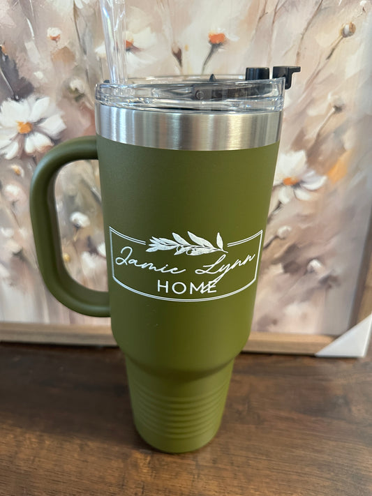 JLH 40 Oz Polar Travel Mug with Handle and Straw
